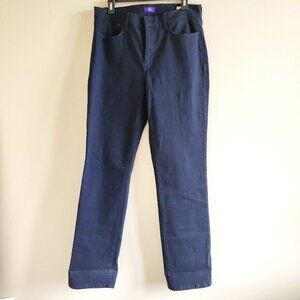 NYDJ Marilyn Tummy-Control‎ Straight-Leg Jeans Womens Size 12 Navy Stud